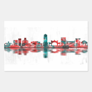 Faisalabad Pakistan Skyline Rechthoekige Sticker