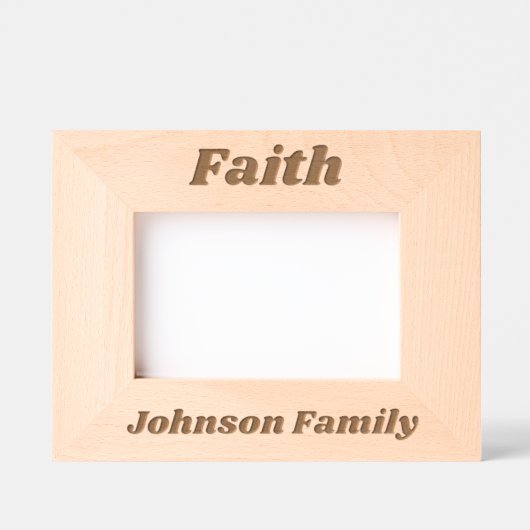 Faith Achternaam Eenvoudig Schattige Modern Family Gegraveerde Lijstjes (Voorkant)