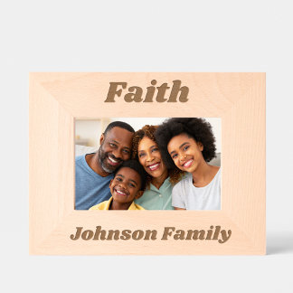 Faith Achternaam Eenvoudig Schattige Modern Family Gegraveerde Lijstjes