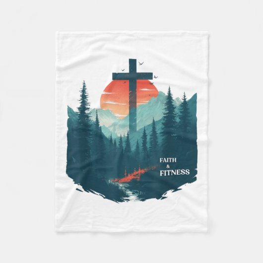 Faith &amp; Fitness Christian - Workout Motivation Fleece Deken (Voorkant)