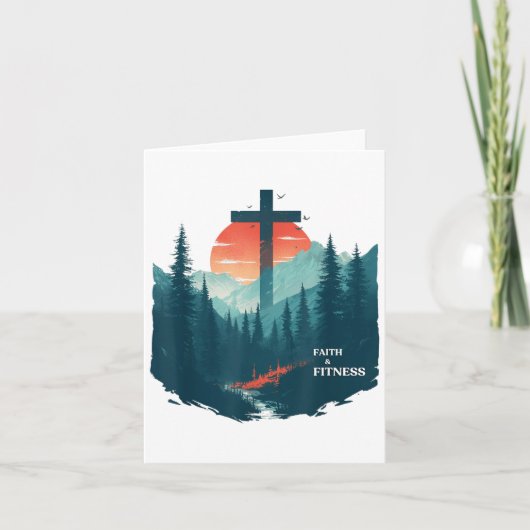 Faith &amp; Fitness Christian - Workout Motivation Kaart (Voorkant)