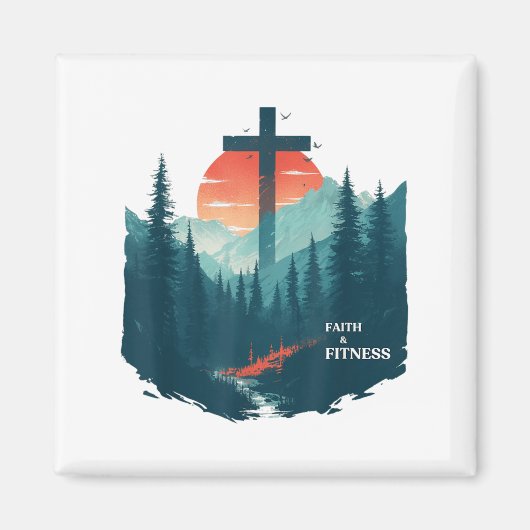 Faith &amp; Fitness Christian - Workout Motivation Magneet (Voorkant)