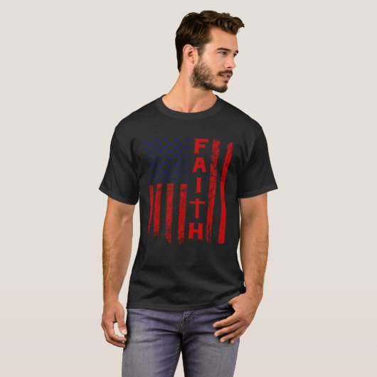Faith And A Flag Christian For Men And Women T-shirt (Voorkant volledig)