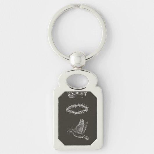 Faith and Freedom Keychain – Bird with Jesus Crown (Voorkant)