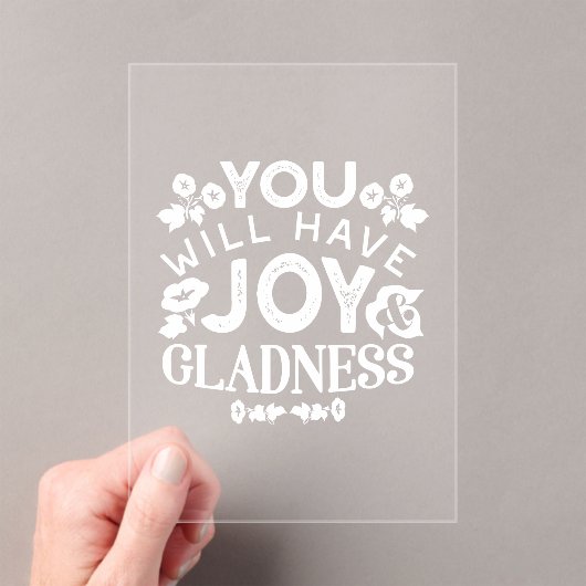Faith and Happiness – Joy and Gladness Quotes Acryl Uitnodigingen (Insitu (Draagbaar))
