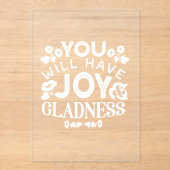 Faith and Happiness – Joy and Gladness Quotes Acryl Uitnodigingen (Voorkant)