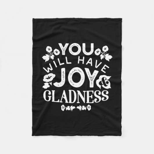 Faith and Happiness – Joy and Gladness Quotes Fleece Deken (Voorkant)
