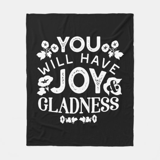 Faith and Happiness – Joy and Gladness Quotes Fleece Deken (Voorkant)