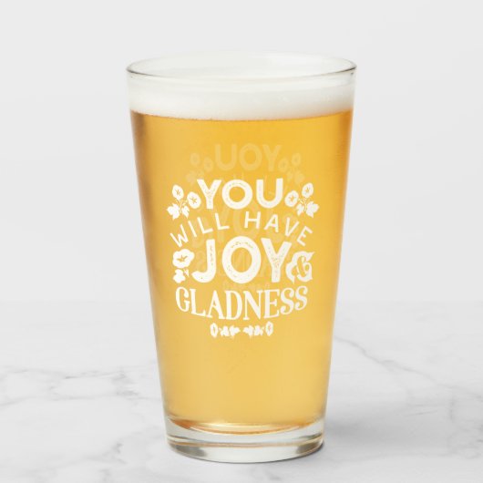 Faith and Happiness – Joy and Gladness Quotes Glas (Voorkant gevuld)