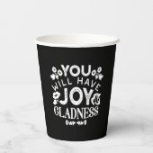 Faith and Happiness – Joy and Gladness Quotes Papieren Bekers (Achterkant)