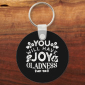 Faith and Happiness – Joy and Gladness Quotes Sleutelhanger (Voorkant)