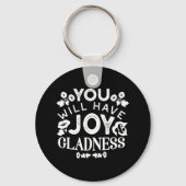 Faith and Happiness – Joy and Gladness Quotes Sleutelhanger (Achterkant)