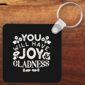 Faith and Happiness – Joy and Gladness Quotes Sleutelhanger (Achterkant)