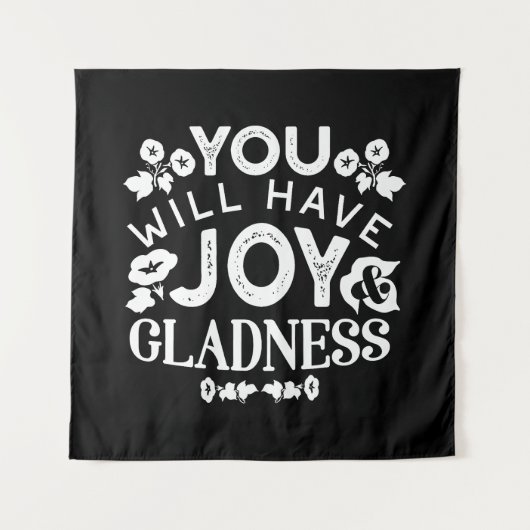 Faith and Happiness – Joy and Gladness Quotes Wandkleed (Voorkant)