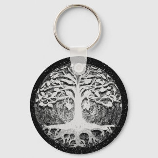 Faith and Hope Tree of Life Black and White Sleutelhanger