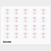 Faith and Love Cross of Rozen with Pink Butterflie Ronde Sticker (Vel)