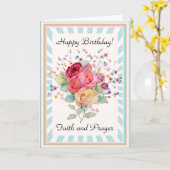 Faith and Prayer with Flowers Happy Birthday Kaart (Gele Bloem)