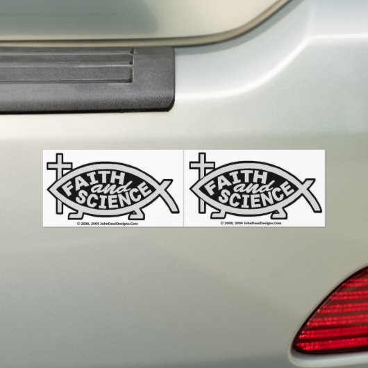Faith and Science Bumpersticker. (snede voor hoeve Bumpersticker (Op auto)