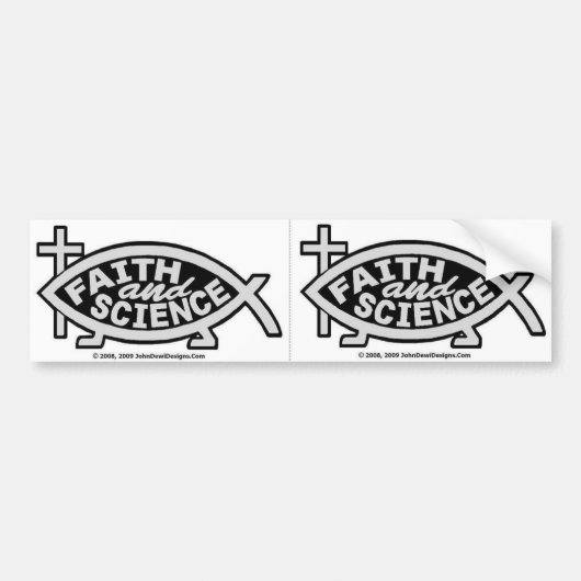 Faith and Science Bumpersticker. (snede voor hoeve Bumpersticker (Voorkant)