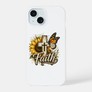 Faith and Sunflowers iPhone 15 Hoesje 