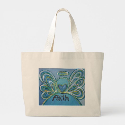 Faith Angel Word Art Canvas tas (Achterkant)