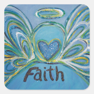 Faith Angel Word Art Custom Decal Stickers