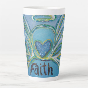 Faith Angel Word Art Custom Latte Mok Cup