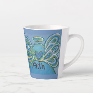Faith Angel Word Art Custom Latte Mok Cup