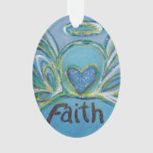 Faith Angel Word Art Gift Holiday Ornament (voorkant)