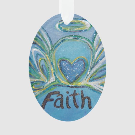 Faith Angel Word Art Gift Holiday Ornament (voorkant)