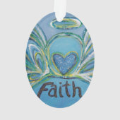 Faith Angel Word Art Gift Holiday Ornament (achterkant)