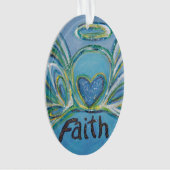 Faith Angel Word Art Gift Holiday Ornament (voorkant)
