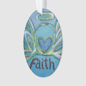 Faith Angel Word Art Gift Holiday Ornament (voorkant)
