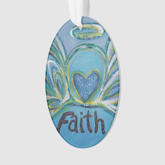 Faith Angel Word Art Gift Holiday Ornament (voorkant)