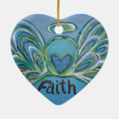 Faith Angel Word Art Gift Holiday Ornament (Achterkant)
