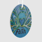 Faith Angel Word Art Gift Holiday Ornament (voorkant)
