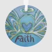 Faith Angel Word Art Gift Holiday Ornament (achterkant)