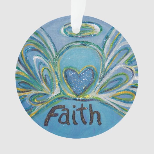 Faith Angel Word Art Gift Holiday Ornament (voorkant)