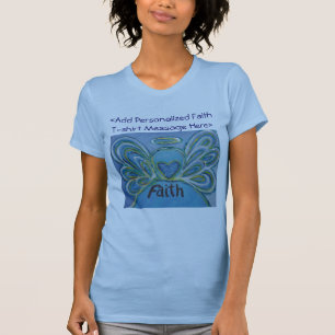 Faith Angel Word Inspirerend Gepersonaliseerd Shir T-shirt