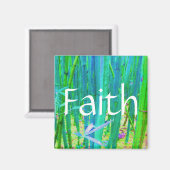 Faith Bamboo Blauw en Groen Magneet (Voorkant / Achterkant)