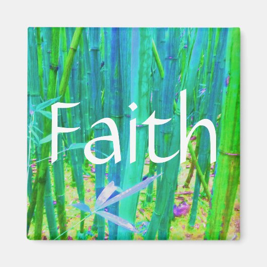 Faith Bamboo Blauw en Groen Magneet (Voorkant)