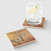 Faith-Based Butterfly Sandstone Beverage Coaster Stenen Onderzetter (Zijkant)