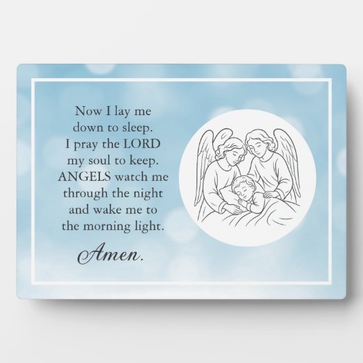 Faith Based Children's (Boy) gebed Plaquette Fotoplaat (voorkant)