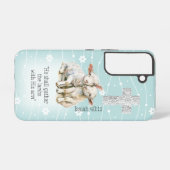 Faith Based Pastel Turquoise Floral Lambs Cross  Samsung Galaxy Hoesje (Achterkant horizontaal)