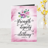 Faith Bday, Sterkte & Waardigheid zijn haar kledin Kaart (Gele Bloem)