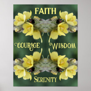 Faith Beetle Flower Abstract Inspirerend Poster