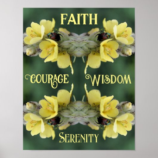 Faith Beetle Flower Abstract Inspirerend Poster (Voorkant)