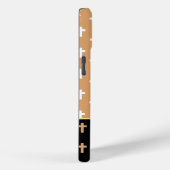 Faith Beige Black White Crosses Lion of Judah Case-Mate iPhone Case (Achterkant / Rechts)