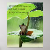 Faith Bible Verse Inspirerend Cute Green Frog Poster (Voorkant)