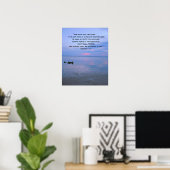 Faith Bible Verse Inspirerend Ocean Poster (Thuiskantoor)
